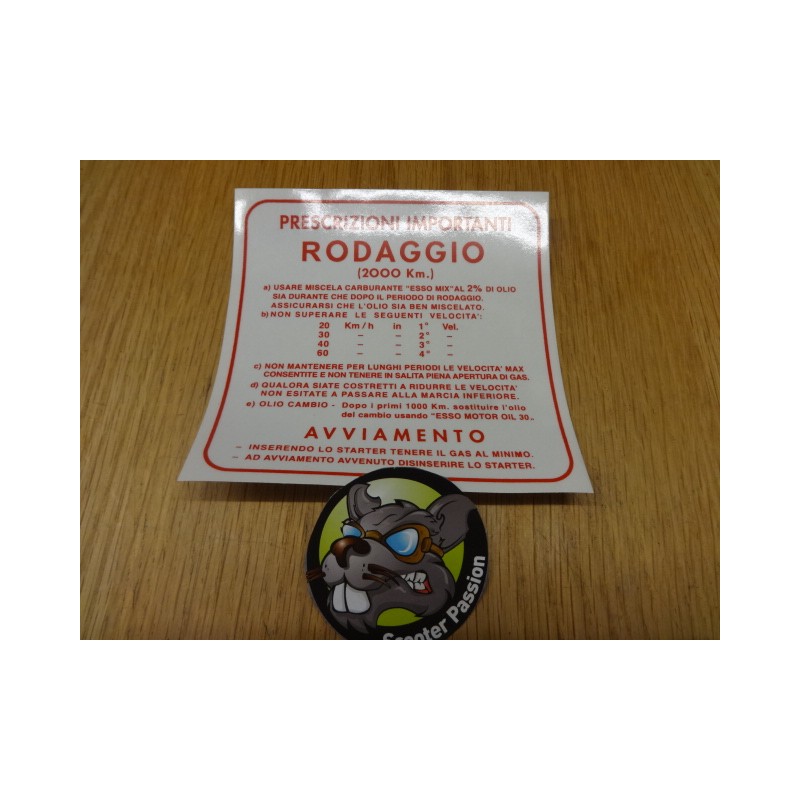 sticker roddagio vespa piaggio belgie VNB GT VBB GL