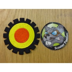 broderie drapeau couleur belge target vespa