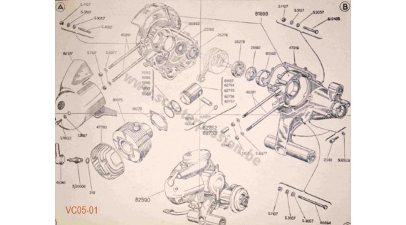 Carter, groupe thermique, roulements et joints