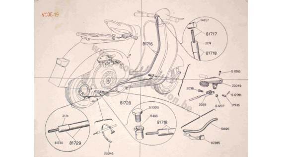 Gaines, câbles, serres-câbles et pédale de frein 