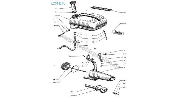Réservoir et échappement Lambretta E