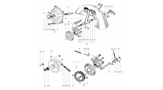 Balencier, moyeu et frein avant