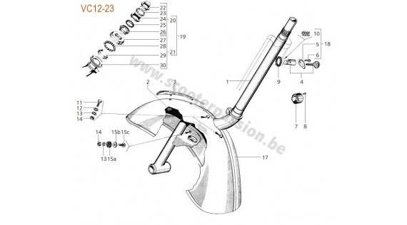 Lager stuurkolomn, spatbord en slot