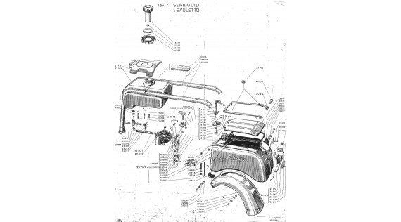 Réservoir d'essence, neiman, boîte à gants, garde-boue et feu arrière
