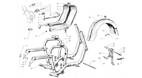 Suspension arrière Lambretta LD Français