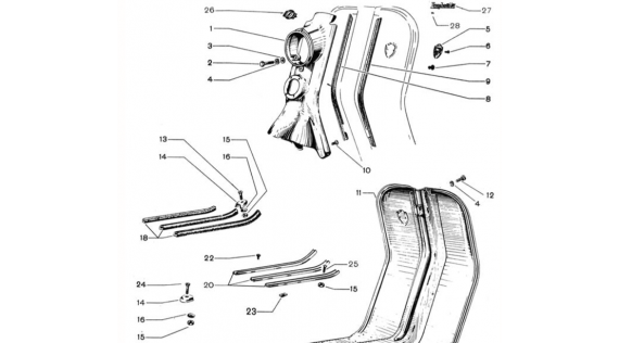 Caoutchous et plastics carrosserie Lambretta LD Français