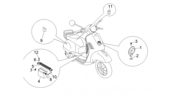 Batterie, klaxon et relais