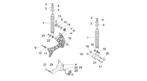 Amortisseur et bras oscillant latéral 
