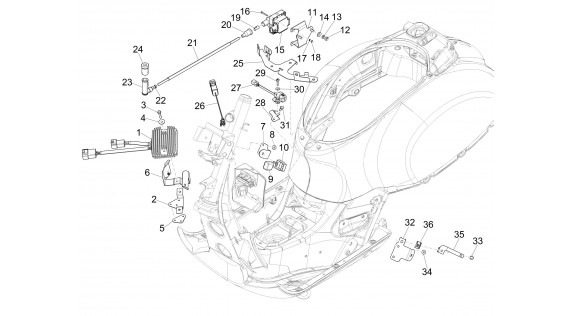 Régulateur, bobine haute tension, relais 