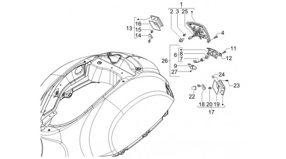 Feu et clignoteurs arrière