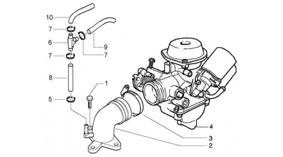 Pipe d'admission et carburateur 