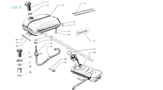 Réservoir, robinet et échappement
