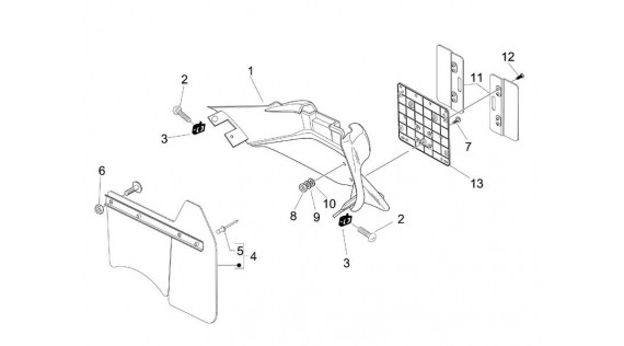 Pare-boue arrière et porte-plaque