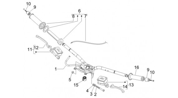 Guidon et maîtres cylindre