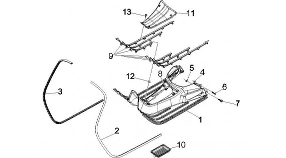 Baguetes, tapis de plancher et contour de tablier