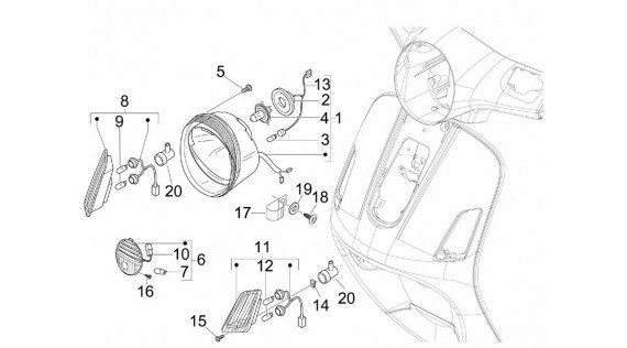Phare et clignoteurs avant 