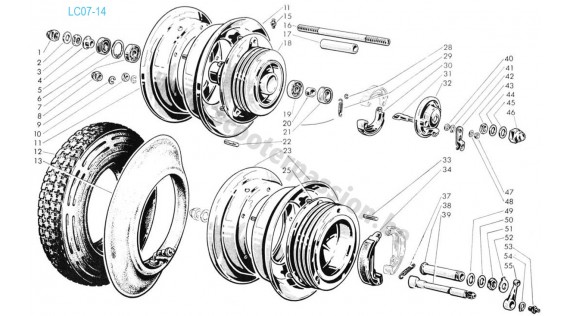 Moyeux, freins et roues