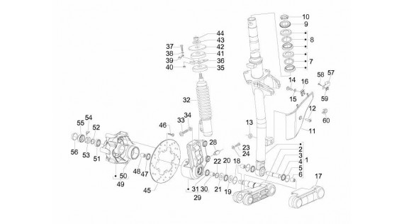Fourche, suspension, roues et freins