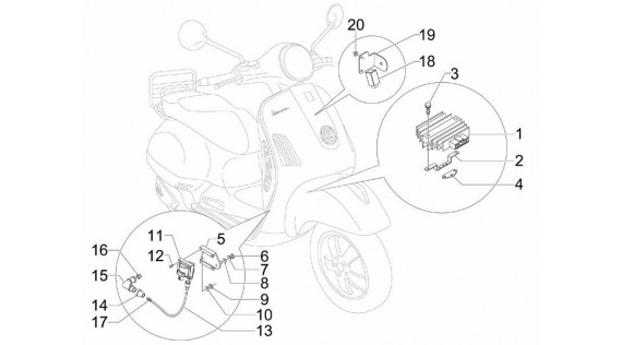 Régulateur, bobine haute tension et relais pompe à eau 