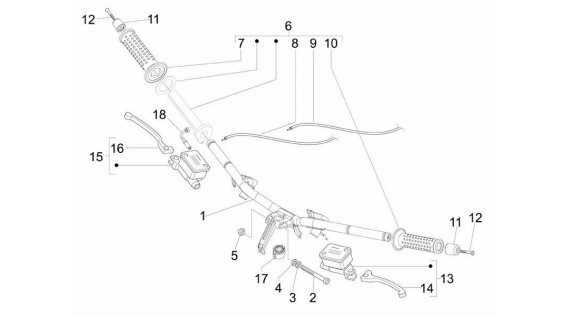 Guidon et maîtres cylindre