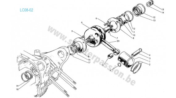 Vilebrequin et piston Lambretta TV 175