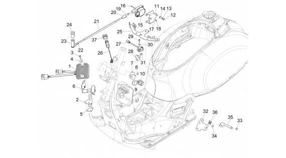 Régulateur, bobine haute tension, relais pompe à eau 