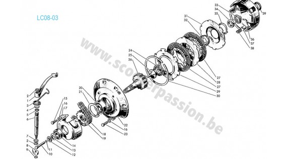 Embrayage et pignon de transmission avant