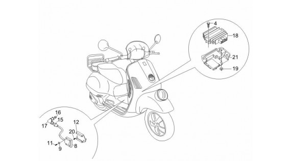 Régulateur, bobine haute tension et relais pompe à eau 