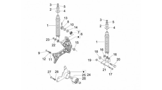 Amortisseurs et bras oscillant latéral 