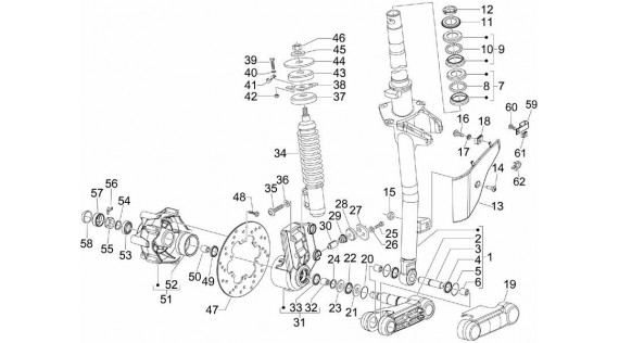 Fourche, suspension, roues et freins 