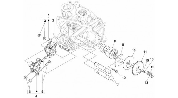 Arbre à cames et culbuteurs 