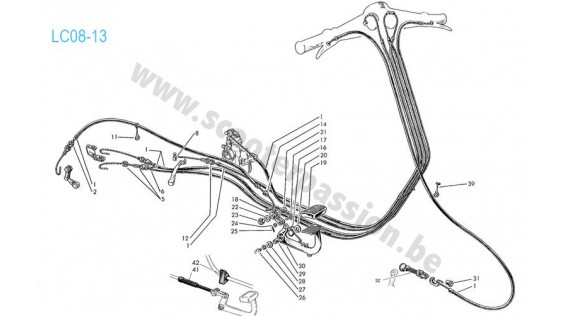 Gaines, câbles et fixation Lambretta TV 175