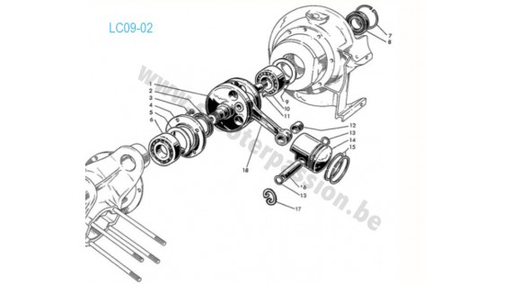 Vilebrequin et piston  Lambretta Serie 1 LI 125-150