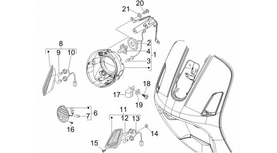 Phare et clignoteurs avant 