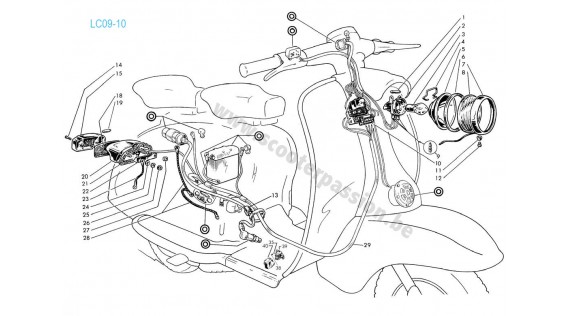 Phares et faisceau électrique   Lambretta Serie 1 LI 125-150