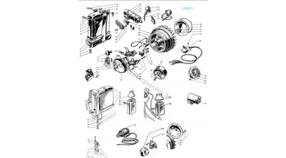 Allumage, commutateur, klaxon Lambretta Serie 1 LI 125-150