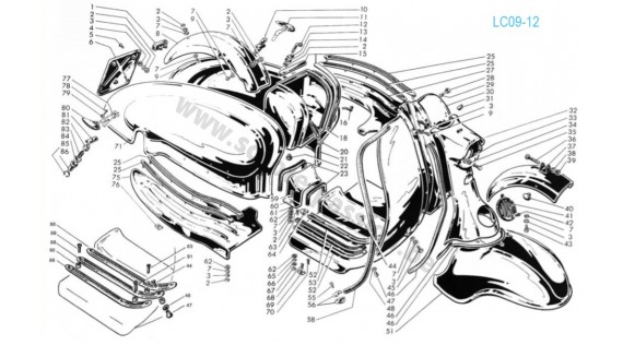 Carrosserie  Lambretta Serie 1 LI 125-150