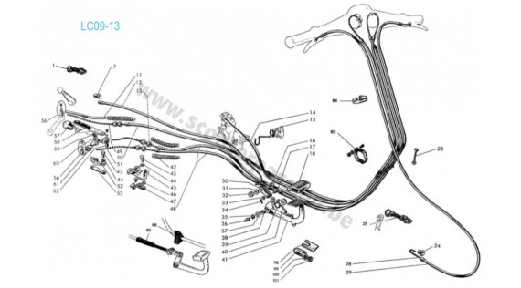 Gaines, câbles et fixation  Lambretta Serie 1 LI 125-150