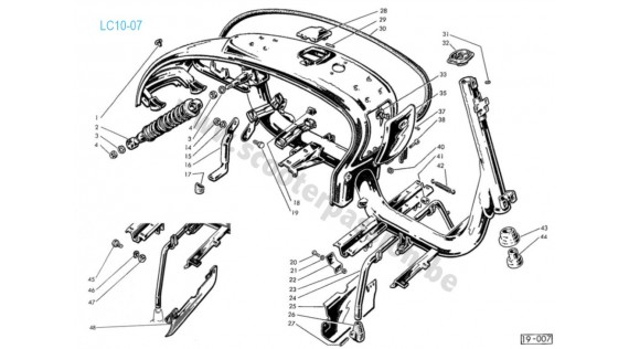 Châssis, amortisseur arrière et béquille