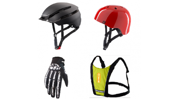 Helmen, hanschoenen en bescherming voor elektrische steps