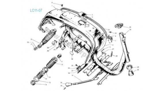 Châssis, amortisseur arrière et béquille