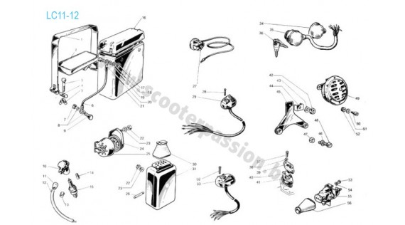 Commutateur, klaxon, boîtier de connexion