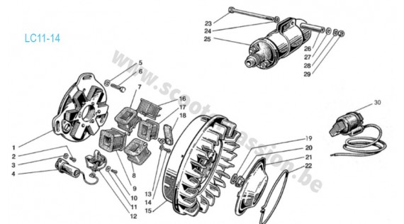 Allumage 6 pôles Lambretta Serie 3 LI 125-150, Special, TV175, SX 150-200