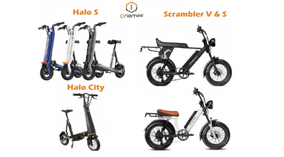 ONEMILE B12 Halo S, Halo City en Scrambler S en V - Step, Opvouwbare elektrische scooter, speedbike en onderdelen