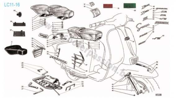 Emblèmes, garnitures, autocollants et selle