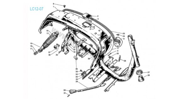  Châssis, amortisseur arrière et béquille