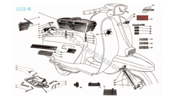  Emblèmes, garnitures, autocollants, selle et amortisseurs avant