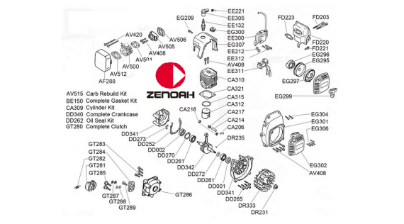 Pièces détacheés moteur Zenoah G230 à G320 voiture RC auto 1/5