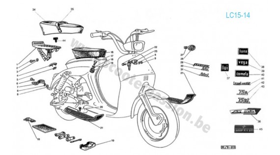 Emblèmes, garnitures, autocollants, porte-bagages et selle