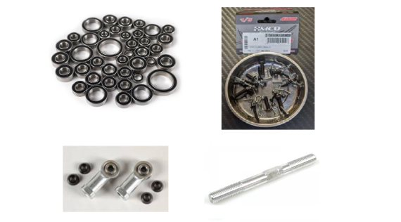 Roulements, visserie, tirants et biellettes voiture RC 1/5 MCD XR5
